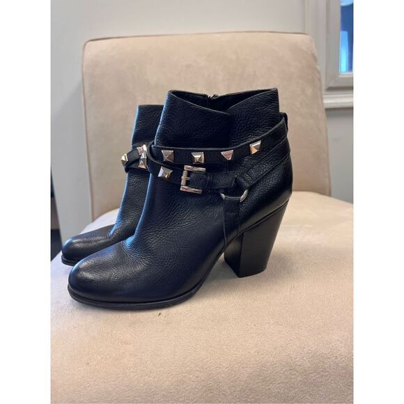 Guess Black Pebble Leather Healed Moto about sz 5.5 EUC - Picture 4 of 6